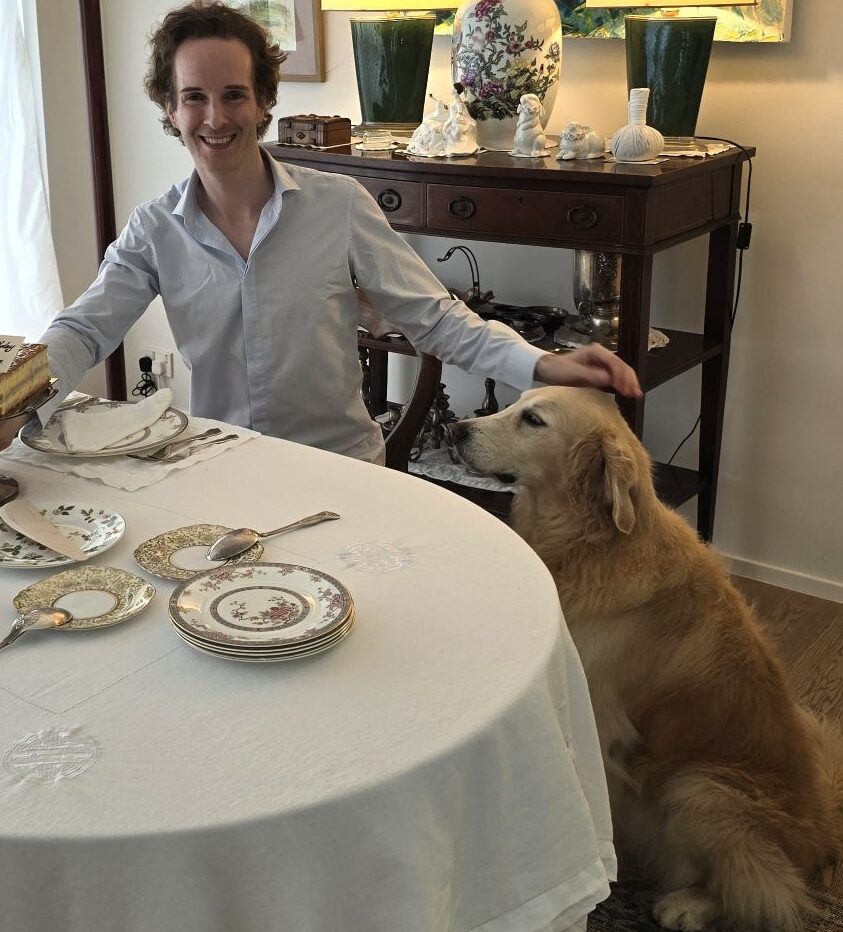 Felix Nikolas Prehn, Goat Academy founder & his adopted golden retriever Winston